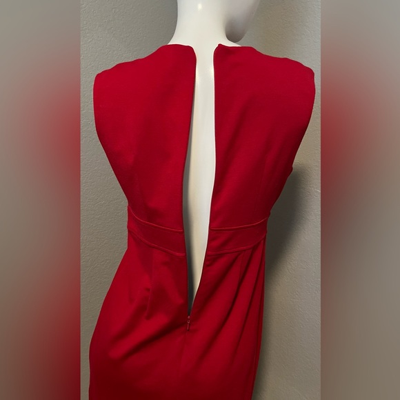 Banana Republic Women’s Dark Red Sleeveless V- Neck Sheath Mini Dress Size 4 - Picture 7 of 14
